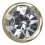 Clear, brass setting
