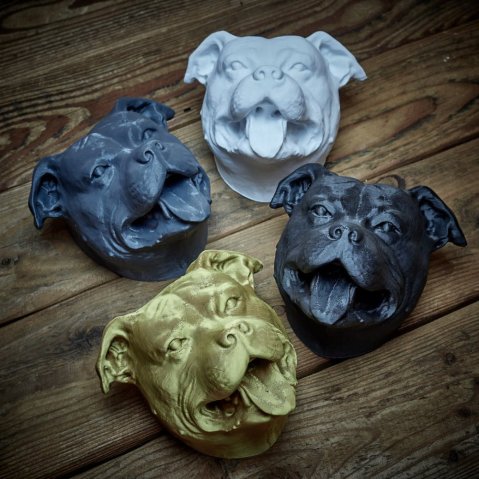 3D Staffy Head from Another Galaxy: Original Decoration for Your Home