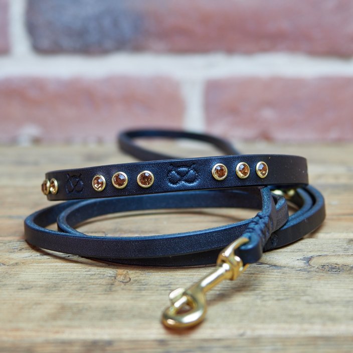 Swarovski Puppy Collar and Lead Set Slade Czech Swarovski Puppy Collar and Lead Set Slade Czech
