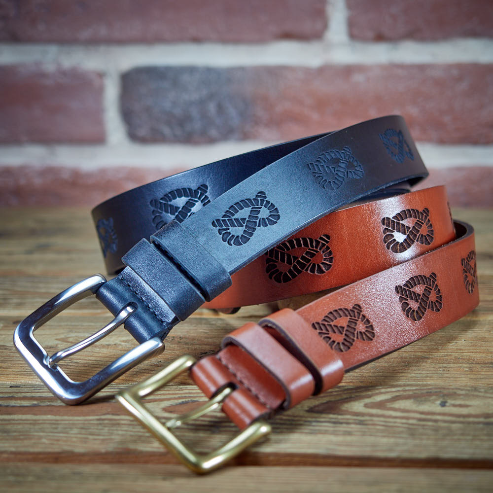 Coinage Belt – leather belt with Staffordshire Bull Terrier
