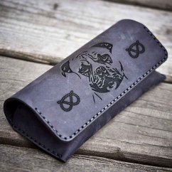 Leather Eyewear Case with Staffordshire Bull Terrier Detail
